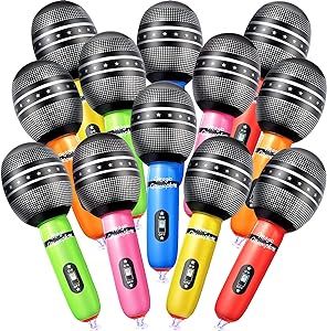 Zhanmai 12 Pieces Inflatable Microphones Blow up Microphone Plastic Microphone Props Blow up Microphones Toys for Musical Concert Themed Party Cosplay Stage Birthday Decoration Supplies, Random Colors Concert Themed Party, Random Colors, Musical Toys, Birthday Decoration, Microphones, Themed Party, Birthday Decorations, Party Themes, Musical