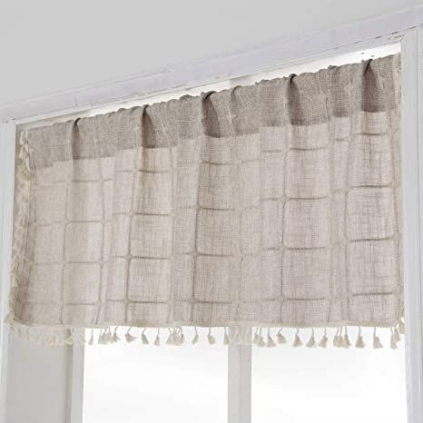 Amazon.com: YoKii Boho Tassel Valances for Windows Modern Farmhouse Cotton Linen Valance Kitchen Curtains Topper Country Gingham Window Treatments Tier Curtain for Bathroom Bedroom Decors (W52 x L18, Tan) : Home & Kitchen Windows Modern Farmhouse, Boho Kitchen Curtains, Farmhouse Valances, Linen Valance, Valances For Windows, Windows Modern, Kitchen Window Valances, Linen Valances, Tennessee House