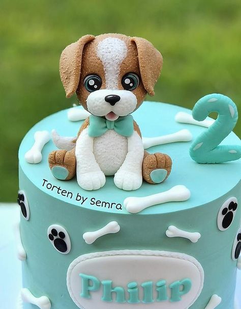 Dog Lover Cake, Puppy Dog Cakes, Puppy Birthday Cakes, Puppy Cake, Dog Cake Topper, Dog Birthday Cake, Fondant Animals, Sweet Dog, Fondant Cake Toppers