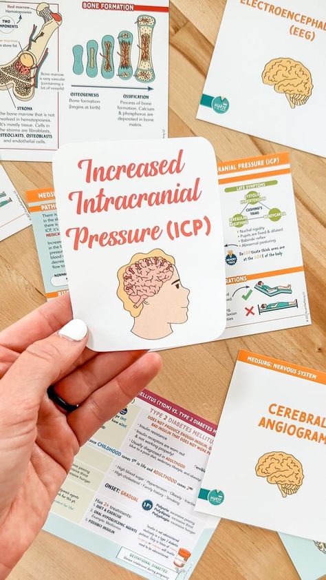 The NCLEX loves to ask about increased intracranial pressure & nursing management! 🧠So here are some points to remember: ⭐Normally, there is some pressure in the skull, and normal ICP is 10-15mmHg ❗Increased ICP = increased pressure in the brain, leading to additional pressure on the blood vessels which causes decreased oxygen flow to the brain EARLY signs of increased ICP include headache, restlessness, agitation, altered level of consciousness (these all indicate cerebral hypoxia or lack Intracranial Pressure Nursing, Nursing Management, Level Of Consciousness, Intracranial Pressure, Nurse Manager, Nurse Student, Levels Of Consciousness, Bone Marrow, Nclex