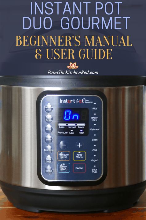 Instant Pot Duo Gourmet beginner's quick start guide tells you how to use the Instant Pot Duo Gourmet model. This user manual tells you about all the parts, buttons, functions, and the water test. Instant Pot Pro Crisp Recipes, Instant Pot Pro Recipes, Instapot Meals, Kitchen Materials, Stovetop Pressure Cooker, Quick Start Guide, Yogurt Maker, Instant Pot Soup, Electric Pressure Cooker