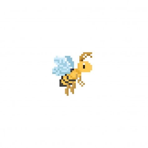 Pixel Bee Art, Pixel Art Bee, Bee Pixel Art, Acnh Motifs, Banner Flower, Ginger Jam, Art Pixel, Flower Poster, Vector Banner