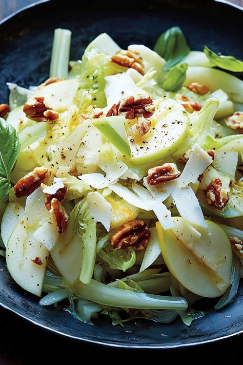 Our Celery, Fennel, and Apple Salad with Pecorino and Walnuts is just the recipe you need. Perfectly balancing crisp and savory flavors. Fennel Celery Apple Salad, Celery Apple Salad, Crisp Salad Recipes, Celery Salad Recipes, Fennel Salad Recipes, Fennel Apple Salad, Apple Fennel Salad, Fennel And Apple Salad, Suddenly Salad