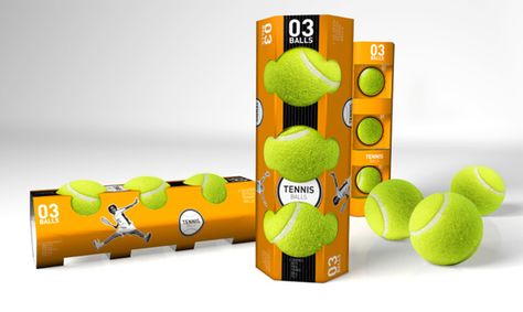 experimental package for tennis balls by Big Design , via Behance Ball Packaging, Fruit Box, Box Designs, Dog Ball, Big Design, Water Balloons, Graphic Design Packaging, Tennis Balls, Pattern Play