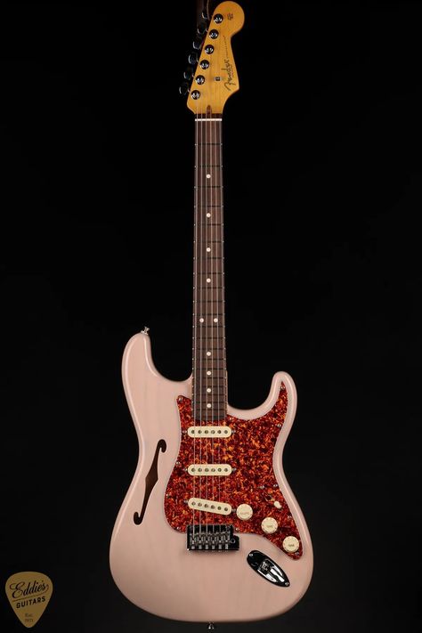 Fender Limited Edition American Professional II Stratocaster Thinline - Transparent Shell Pink Shell Pink, Fender Stratocaster, Shells, Limited Edition, Guitar, Pink