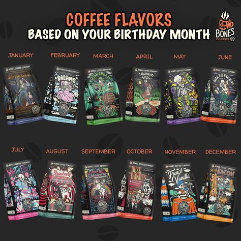 Which flavor did you get? ☕️🥳 #BonesCoffee #Coffee #FlavoredCoffee Bones Coffee Company, Bones Coffee, Coffee Flavors, Coffee Business, Cookie Company, Coffee Company, French Vanilla, Baker Street, Birthday Month