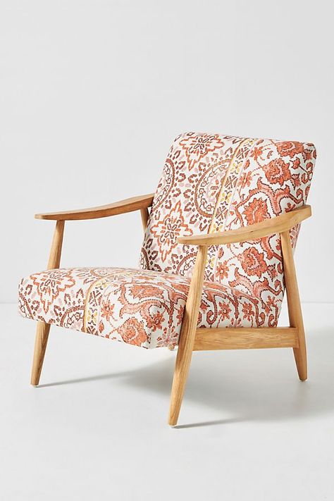 Rug-Printed Armchair | Anthropologie Striped Armchair, Print Armchair, Hanging Furniture, Anthropologie Uk, Cane Chair, Furniture Renovation, Church Design, Arm Chairs Living Room, Take A Seat