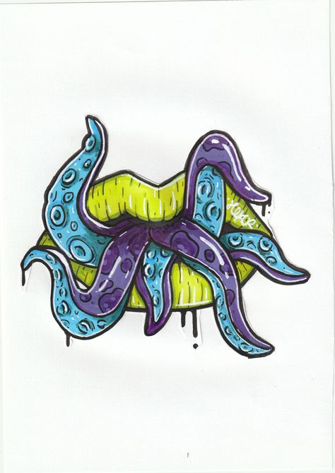 #mouth #tentacle #octopus#draw#drawaing#designer #colourful #cartoon #cartoonist #art #artist#sticker#posca Colourful Drawing Ideas, Cartoonist Art, Trippy Drawings, Trippy Painting, Hippie Painting, Octopus Art, Arte Sketchbook, Trippy Art, Hippie Art