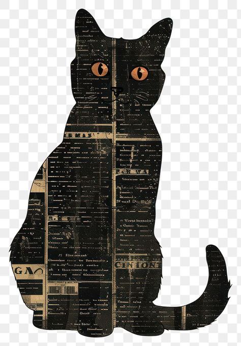 Vintage Art Free, Cat Newspaper, Newspaper Png, Newspaper Vintage, Background Animal, Cat Paper, Vintage Paper Background, Png Text, Paper Animals