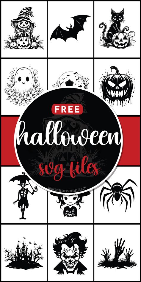 Spook up your crafts with free Halloween SVG files! Dive into a cauldron of eerie designs perfect for adding a ghoulishly delightful touch to your projects. 🎃👻 Free Svg Files For Cricut Halloween, Cricket Halloween Projects, Cricut Joy Halloween Projects, Laser Engraving Svg Files Free, Halloween Sillouette Art Free, Stencil Svg Free, Free Halloween Svg Files For Cricut, Circut Designs Free, Circut Designs Ideas