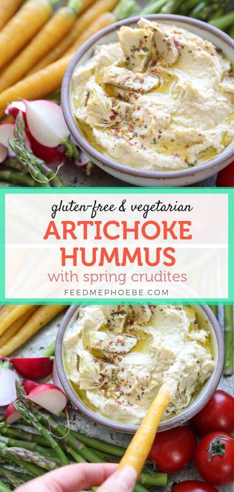 Artichoke Hummus Recipe, Easy Quick Snacks, Artichoke Hummus, Tartiflette Recipe, Hummus Recipes, Vegetable Dip, Green Board, Vegetarian Sides, Healthy Dips