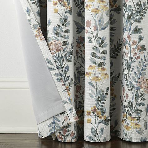 Linden Street Bayshore Print Energy Saving 100% Blackout Grommet Top Single Curtain Panel, Color: Multi Floral Blue - JCPenney Pattern Curtains Living Room, Farmhouse Curtains Living Room, Cottage Curtains, Dining Room Curtains, Farmhouse Curtains, Home Curtains, Printed Curtains, Curtain Patterns, Diy Curtains