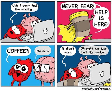 Awkward Yeti Comics, Brain Vs Heart, Heart And Brain Comic, Biology Jokes, Heart Vs Brain, Awkward Yeti, The Awkward Yeti, Time Meme, Heart And Brain