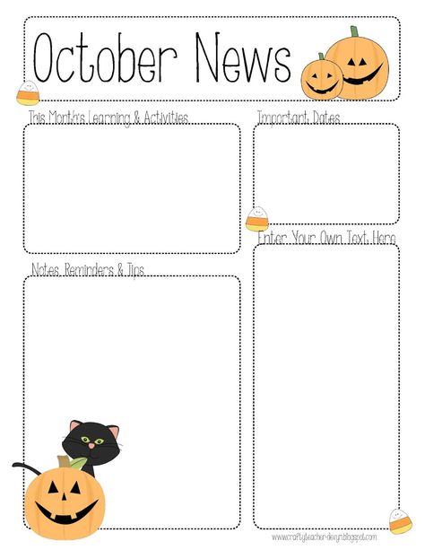 Here is a PDF editable October Newsletter. Again, it is for all grades  and has an editable box so that you can put whatever you want!   Her... Childcare Newsletter Ideas, Fall Newsletter Template Free, Pta Newsletter Template Free, October Newsletter Template, Daycare Newsletter, Elementary School Newsletter Template, Daycare Services, Preschool Forms, Office Coordinator