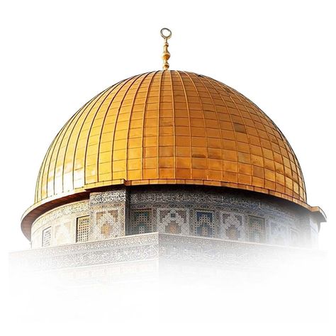 The Dome of the Rock is an iconic Islamic shrine located in the Old City of Jerusalem. It is one of the most important religious sites in Islam, and is believed to be the place where the Prophet Muhammad ascended to heaven. The dome is covered in gold and is surrounded by four minarets. This image of the Dome of the Rock is unique because the angle is from below looking up . Masjid Png, Masjid Aqsa, The Dome Of The Rock, Travel Brochure Design, High Performance Boat, Direct Painting, Al Quds, Dome Of The Rock, Graphic Design Lessons