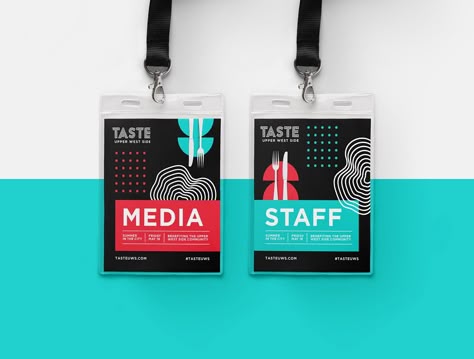 Shanti Sparrow's abstract, minimalist identity for annual NYC food festival is a real treat | Creative Boom Conference Badges Design, Food Festival Branding, Event Badge Design, Identity Card Design, Event Badges, Web Design Awards, Name Tag Design, Event Id, Name Card Design