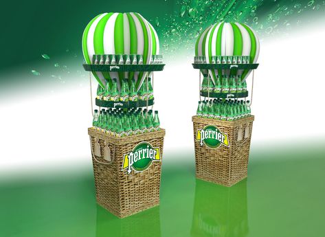 Perrier Water, Event Entrance Arch Design, Event Entrance Arch, Posm Display, Christmas Tree Village Display, Product Shelf, Pos Design, Shop Mobile, Point Of Sale Display