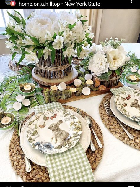 Easter Lunch Table, Neutral Easter Decor, Easter Buffet, Easter Dinner Table, Spring Table Settings, Easter Lunch, Easter Table Settings, Easter Tablescapes, Spring Table