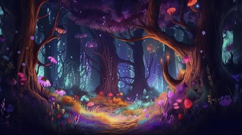 Enchanted Landscape, Spirit Wolf, Forest At Night, Set Design Theatre, Wolf Wallpaper, Night Forest, Fantasy Theme, Ap Art, Demon King