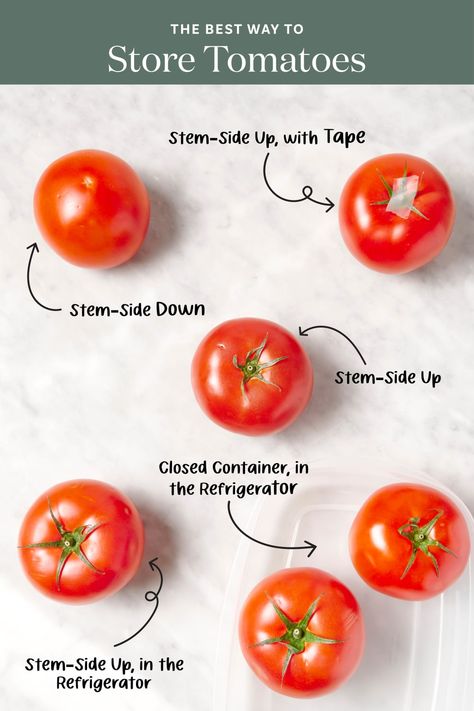 We Tried 5 Methods for Storing Tomatoes, and the Best One Truly Shocked Us How To Store Fresh Tomatoes, Best Way To Store Tomatoes, Storing Tomatoes Fresh, How To Keep Tomatoes Fresh Longer, How To Store Tomatoes In The Fridge, Storing Tomatoes, Store Tomatoes, How To Store Tomatoes, Food Storage Hacks