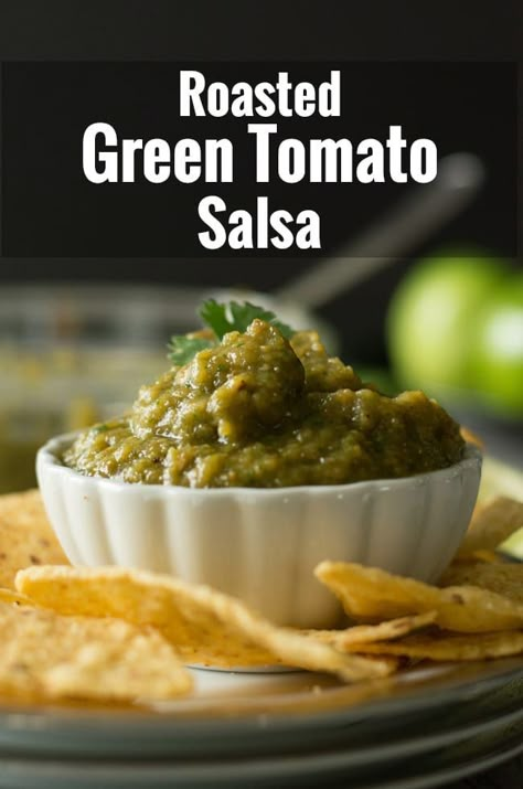 Roasted Green Tomato Salsa, Green Tomato Salsa Recipe, Salsa Recipe For Canning, Green Tomato Salsa, Tomato Salsa Recipe, Green Tomato Recipes, Salsa Verde Recipe, Salsa Recipes, Green Salsa