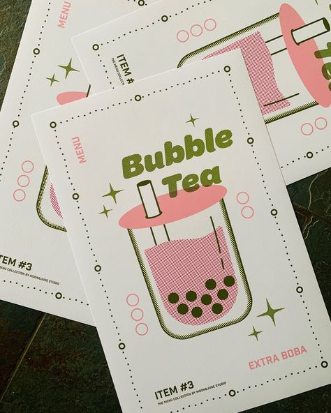 This one was so fun to create. The color scheme makes me think of watermelon. I do love a good boba drink. Here are some places I love that has great boba (and all AAPI-owned): - Cube Tea Studio - @corner17 - @foundrybakery - @honeybeesbg - @bo.coboba #bobatea #boba #bubbletea #illustrationartists #aapidesigners #aapiartists #aapiowned Boba Tea Packaging Design, Boba Graphic Design, Boba Tea Branding, Boba Menu Design, Boba Branding, Boba Ideas, Drink Packaging Design, Bubble Tea Menu, Tea Poster