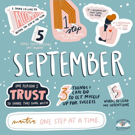 Monthly Goal Setting, September Goals, Success Words, Set Your Intentions, Monthly Goal, Life Hacks Every Girl Should Know, Happy September, Goal Setting Worksheet, Japanese Phrases