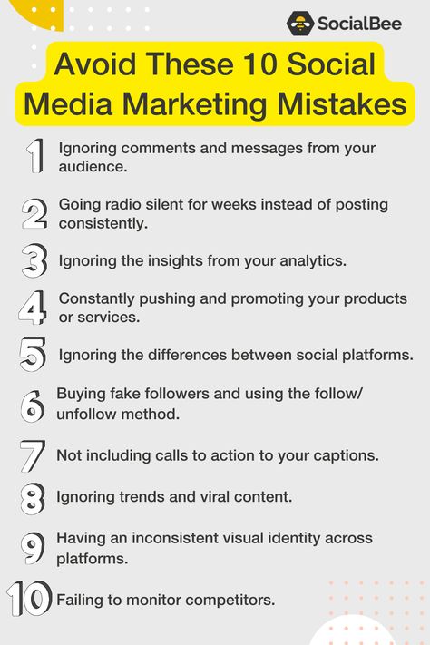 Avoid these 10 social media marketing mistakes 🚫 In the fast-paced world of social media marketing, success is all about strategy and avoiding common pitfalls. That's why we've compiled a list of the top 10 mistakes to watch out for -------------------------------------------------------- Share your own tips in the comments. 💭 #SocialMediaMarketing #MistakesToAvoid #LearnAndGrow #DigitalMarketing101 Tips For Social Media Marketing, Social Media Tips And Tricks, Avoid Social Media, Linkedin Post, Instagram Fonts, Social Media Growth Strategy, Meta Ads, Social Media 101, Instagram Business Marketing