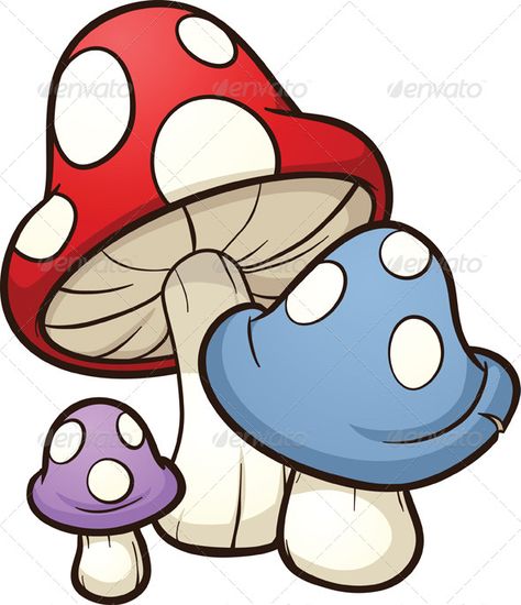 Cute cartoon mushrooms. Vector clip art illustration with simple gradients. Each on a separate layer. EPS 10 file included. Cartoon Mushrooms, Cartoon Mushroom, Mushroom Drawing, Mushroom Art, Art And Illustration, Simple Art, Art Drawings Simple, Rock Art, Cartoon Drawings