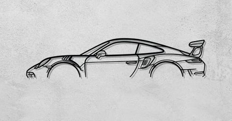 Car Tattoo Outline, Cars Tatoos Ideas, Porsche Tattoo Design, Porche Tattoos, F40 Tattoo, Porsche Tattoo Ideas, Porsche Outline, Car Outline Tattoo, Porsche Silhouette