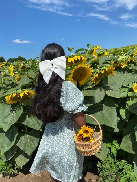 Sunflower Garden Photoshoot, Sunflower Poses, Pictures With Sunflowers, Sunflower Picking, Instagram Profile Pic, Flower Picks, Sunflower Garden, Sunflower Bouquets, Graduation Photoshoot