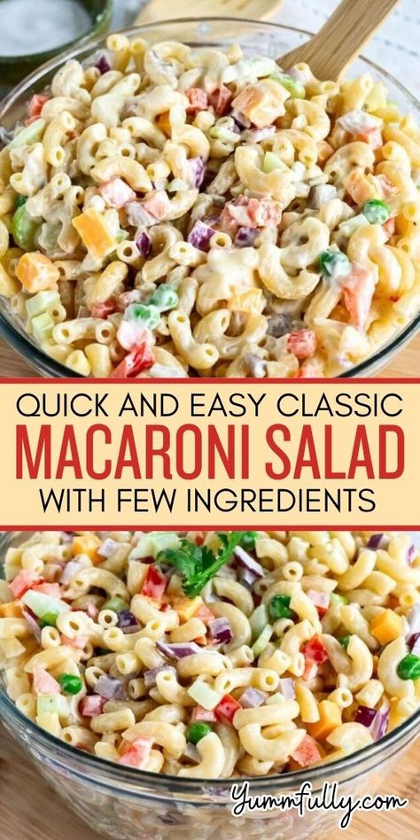 What better to bring to a potluck or picnic than a classic Macaroni Salad? This recipe uses a surprise ingredient that makes the dressing extra special and the salad one everyone will surely enjoy. You can make it ahead, it tastes even better the day after! Easy Macaroni Salad, Classic Macaroni Salad, Easy Macaroni, Macaroni Salad Recipe, Fresh Salad Recipes, Salad Dishes, Small Pasta, Best Salad Recipes, Ground Beef Recipes For Dinner