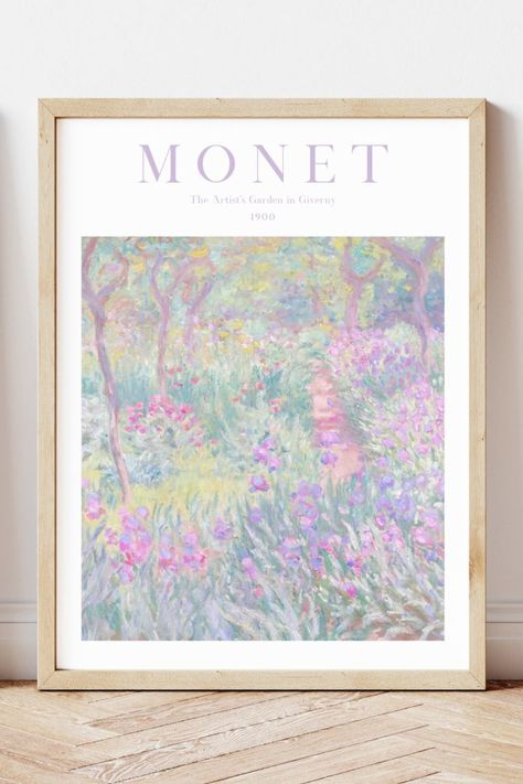 Set of 3 Monet Print, Monet Gallery Wall Set, Lavender Claude Monet Art Gallery Set, Monet Poster, Printable Wall Art Monet Poster, Claude Monet Art, Color Poster, Pastel Poster, Monet Art, Dorm Posters, Beautiful Oil Paintings, Lilac Lavender, Poster Printable