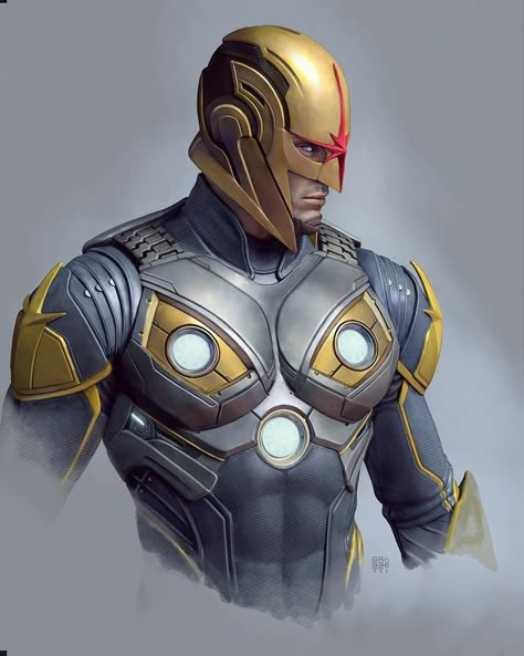 Awesome Nova MCU Concept Art Richard Rider, Nova Marvel, Wonder Woman Comics, Marvel Nova, Bd Art, Comic Book Artwork, Phase 4, Marvel Comic Universe, Deathstroke