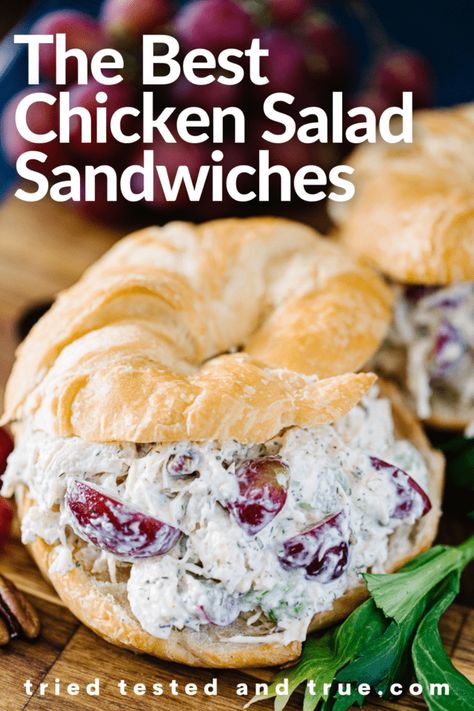 Chicken Salad Sandwiches - Tried Tested and True Costco Chicken Salad, Cold Chicken Salads, Use Rotisserie Chicken, Chicken Salad Croissant, Best Chicken Salad, Chicken Salad Sandwiches, Best Chicken Salad Recipe, Homemade Chicken Salads, Costco Rotisserie Chicken