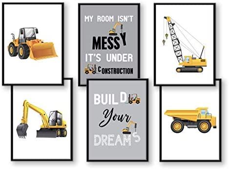 Baby Poster, Youth Decor, Nursery Poster, Kids Wall Decor, Construction Vehicles, Childrens Room Decor, Decorating With Pictures, Baby Boy Rooms, Kids Poster