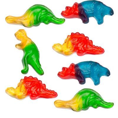 Gummy Dinosaurs 2.2lb bag | Gummy Candy | BlairCandy.com Gummy Dinosaurs, Gross Candy, Star Wars Chocolate, Candy Shapes, Chocolate Chicken, Pecan Turtles, Filled Candy, Wholesale Candy, Chocolate Pizza