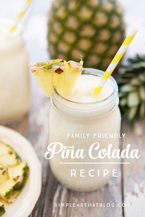 A delicious and refreshing Summer drink for the whole family to enjoy! Piña Colada Recipe, Pina Colada Recipe, Summer Drinks Alcohol, Peach Lemonade, Drink Recipes Nonalcoholic, Non Alcoholic Cocktails, Alcoholic Cocktails, Refreshing Summer Drinks, Vegetable Drinks