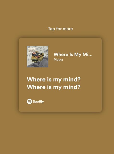 Where Is My Mind Pixies Lyrics, Where Is My Mind Lyrics, Pixies Lyrics, Where Is My Mind Pixies, Pixie Aesthetic, Spotify Songs, Relatable Lyrics, Picture Jokes, Where Is My Mind