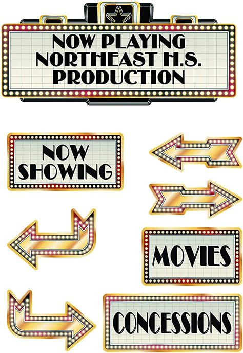 Broadway Sign Aesthetic, Musical Theatre Party Decorations, Broadway Decorations Themed Parties, Broadway Party Decorations, Broadway Decorations, Broadway Party Theme, Broadway Theatre Aesthetic, Broadway Decor, Broadway Musicals Party