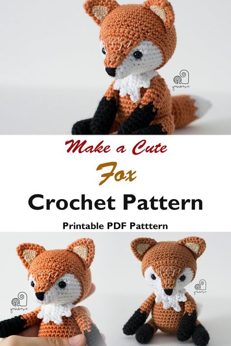 Crochet Fox Pattern Free, Crocheted Fox, Crochet Wolf, Crochet Woodland, Amigurumi Fox Pattern, Fox Crochet, Crocheted Fox Pattern, Amigurumi Fox, Decorative Shelf