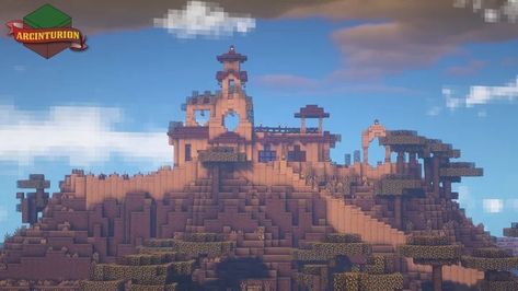 Romanesque Influenced Savannah House Minecraft Map Sea Dragon Leviathan, Savannah House, Savannah Houses, Romanesque Architecture, Cute Minecraft Houses, Minecraft Map, Sea Dragon, Minecraft Houses, Savannah