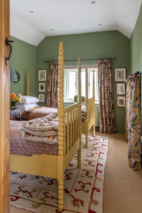 A Quintessential English Country Cottage Available for Rent - The Glam Pad Devon Cottage, Apartment Livingroom, Elizabeth Hay, Cottage Style Bedroom, Colourful Interiors, Bedroom Upstairs, British Decor, Holland House, English Country Cottage