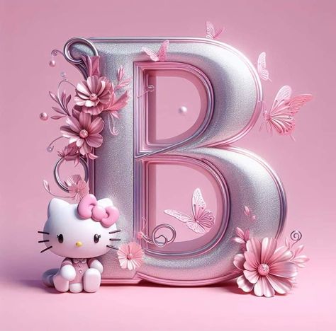 Fancy Monogram Decal, Letter Art Design, Hello Kitty Imagenes, Hello Kitty Kuromi, Wallpapers For Phone, Monogram Decal, Alphabet Art, Sweet Heart, Ely