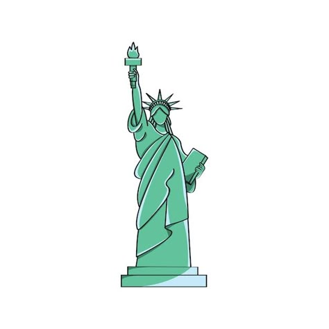 New York Statue Of Liberty Drawing, Statue Of Liberty Clipart, Statue Of Liberty Drawing Easy, Statue Of Liberty Outline, Statue Of Liberty Cartoon, Statue Of Liberty Illustration, Forth Of July Nails, Statue Illustration, Usa Drawing