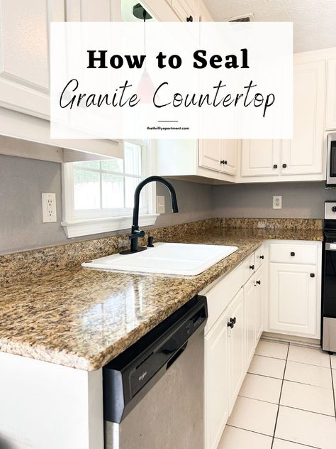 How to Seal a Granite Countertop Sealing Granite Countertops, White Granite Countertops, Granite Countertop, Diy Countertops, White Granite, Granite Counters, Granite Countertops, Countertops, White