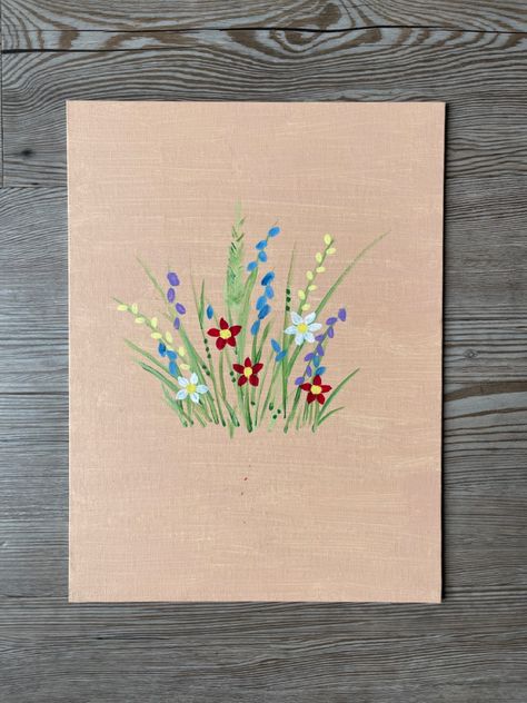 Simple Flower Painting Ideas On Canvas, How To Paint Small Flowers Easy, Tiny Paintings Simple Aesthetic, Easy Wild Flower Painting, Small Flower Paintings Simple, Easy Wildflower Painting Acrylic, Easy Painting Ideas Flowers, Simple Flower Painting Easy, Flower Painting Acrylic Easy