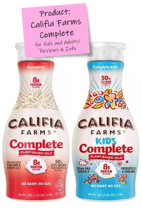 Califia Farms Complete Plant-Based Milk Reviews & Info Chickpeas Protein, Califia Farms, Protein In Beans, Milk Allergy, Vegan Vitamins, Dairy Free Diet, Whole Food Diet, Dessert Toppings, Dairy Free Milk