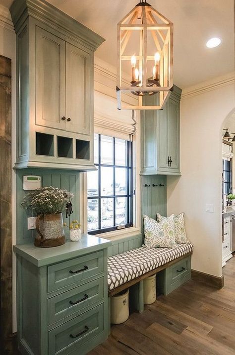 Mudroom cabinet color: Farmhouse Mudroom, Decor Ikea, Modern Farmhouse Living Room, Laundry Mud Room, Farmhouse Living, Design Case, My New Room, Home Fashion, 인테리어 디자인