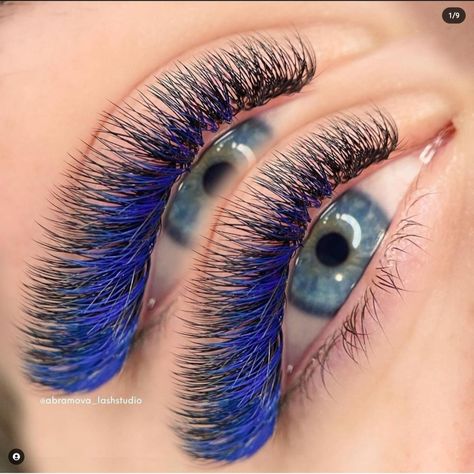 Colour Lash Extensions, Colour Lashes Extensions, Blue Eyelash Extensions, Blue Lash Extensions, Coloured Lash Extensions, Coloured Lashes, Lash Art, Lash Ideas, Lash Mapping